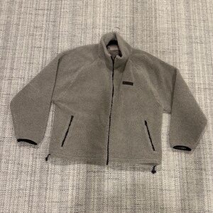 Fear of God Essentials Jacket Polar Fleece Zip-up Dark Oatmeal Size Large